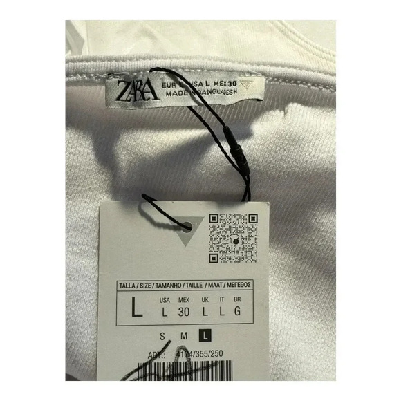 NEW ZARA Women’s‎ Large White Combination Ruffled Bodysuit NWT - Picture 4 of 6